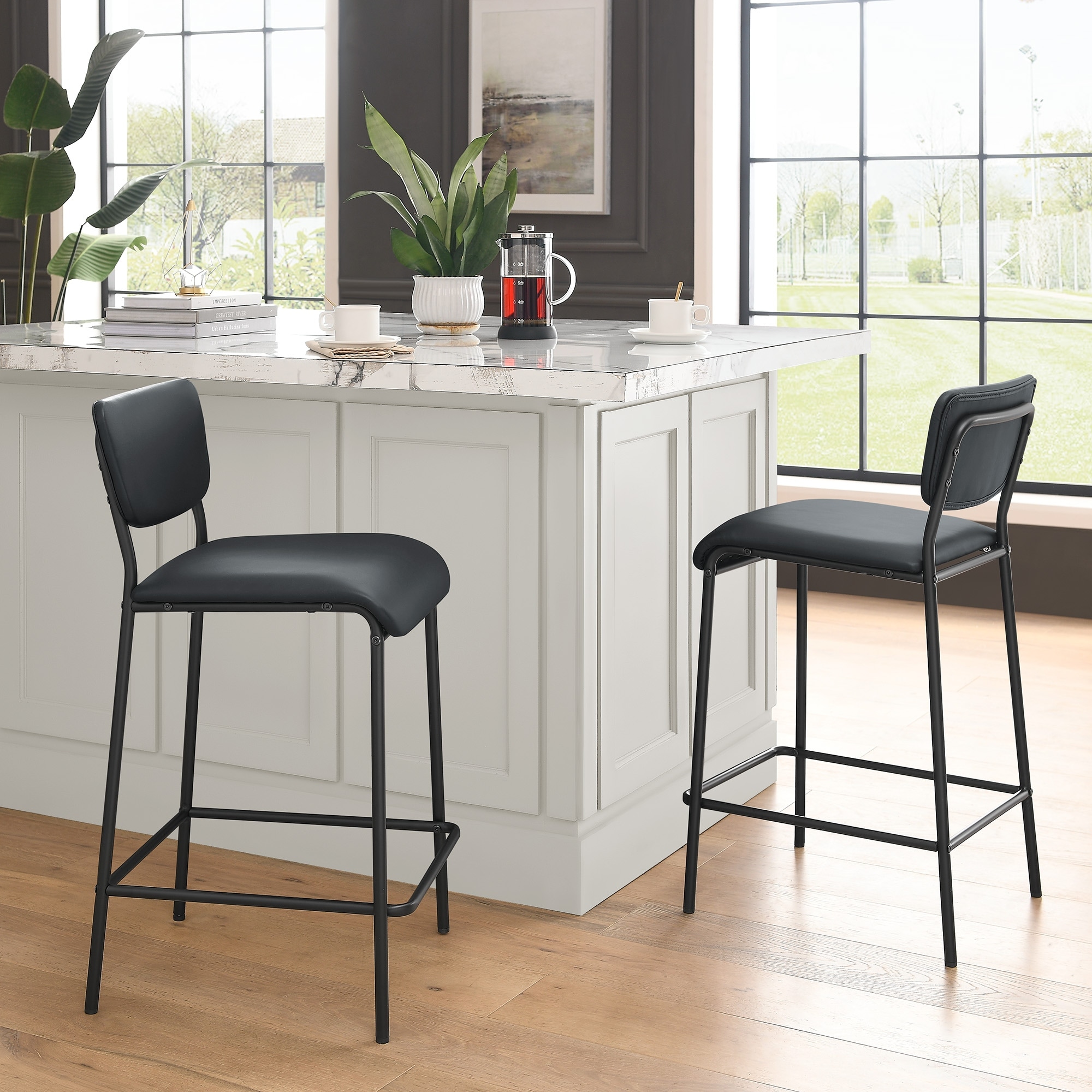 Matching bar stools with and without backs outlet
