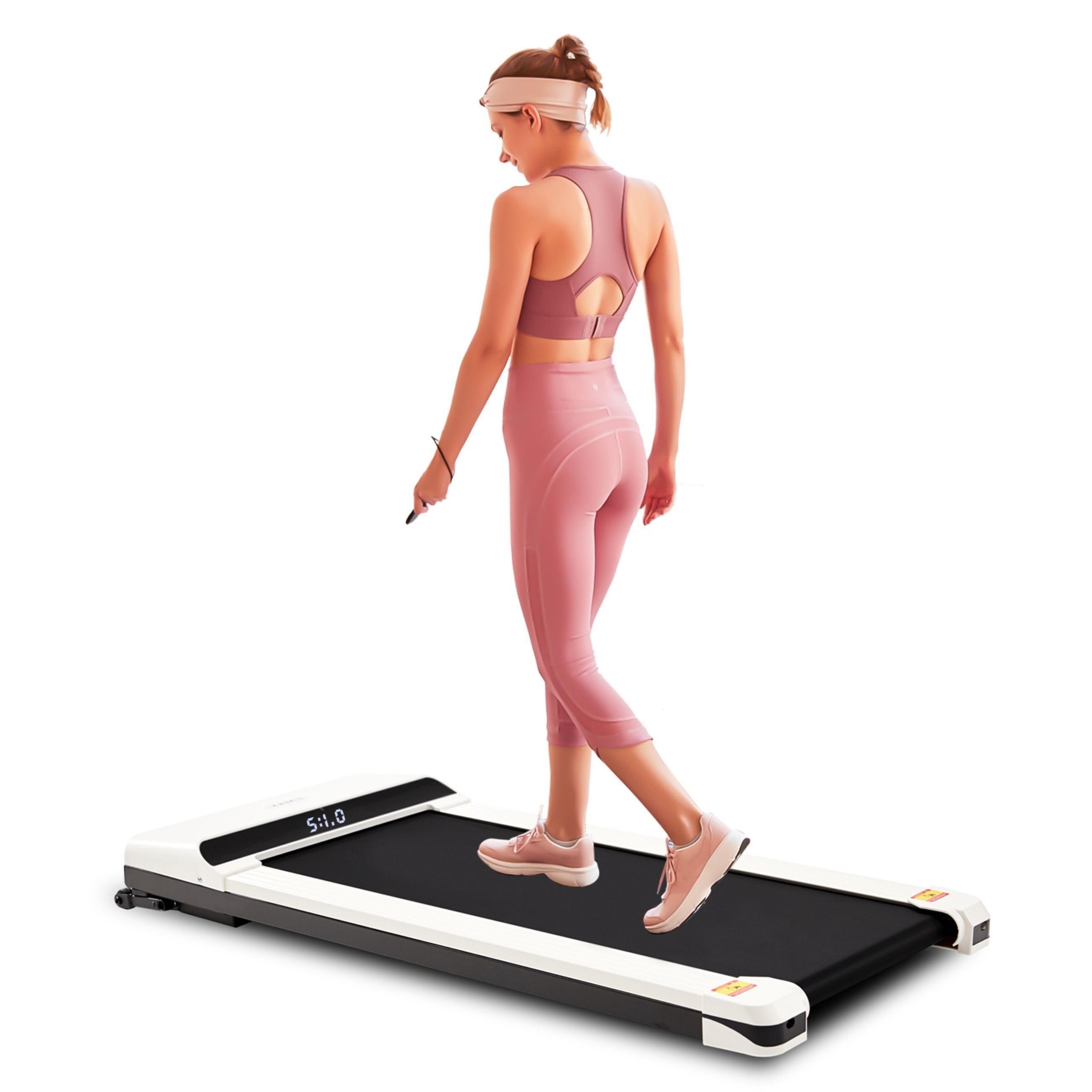 Portable Treadmill Under Desk Walking Pad Flat Slim Treadmill with LED Display Sport APP for Small Space Pink Bed Bath Beyond 35155020