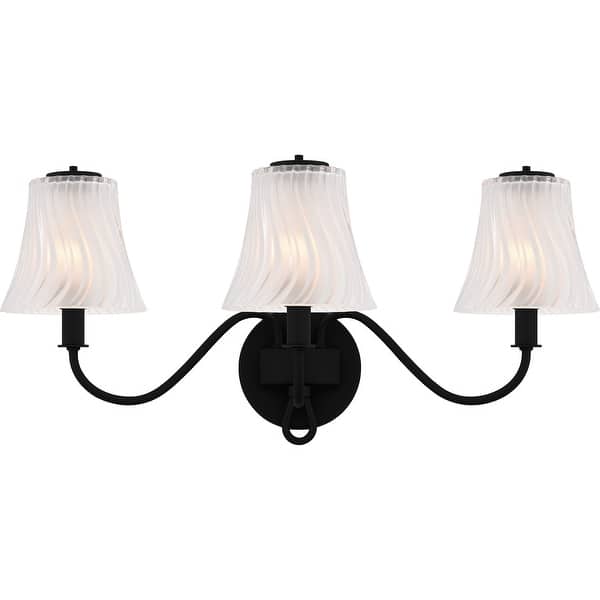 slide 2 of 7, McKinney 3-Light Matte Black Bath Light