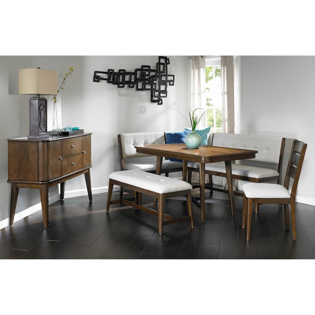 Curved Dining Bench Mid-Century Modern Upholstered Curved Bench