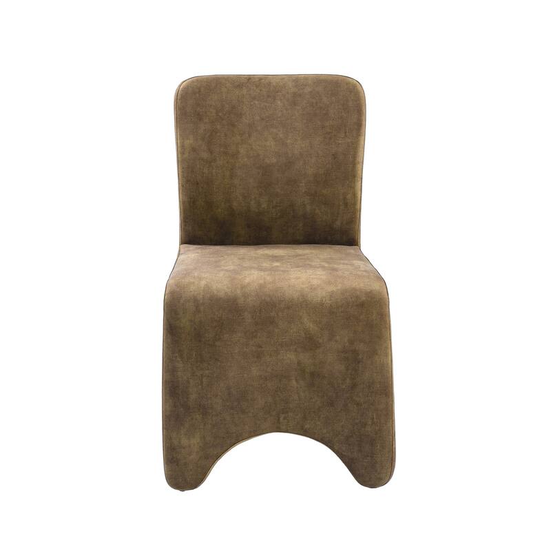 Modrest Ditka Modern Camel Velvet Dining Chair (Set of 2)