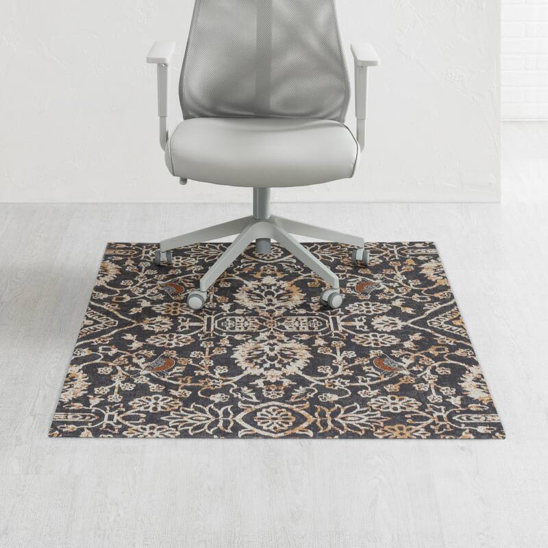 Jani 36"x48" Rug'd Chair Mat-Rug Style Office Chairmat for Carpet & Hard Floors| 0.25" Thick |Non-Slip, Foldable Desk Chair Mat - Tabriz