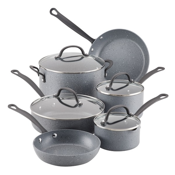 Farberware Easy Clean Aluminum Nonstick Cookware Pots and Pans Set,11-Piece,  Silver 