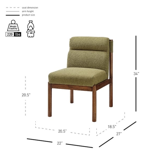 dimension image slide 2 of 5, NPD Furniture Micah Boucle Dining Side Chair