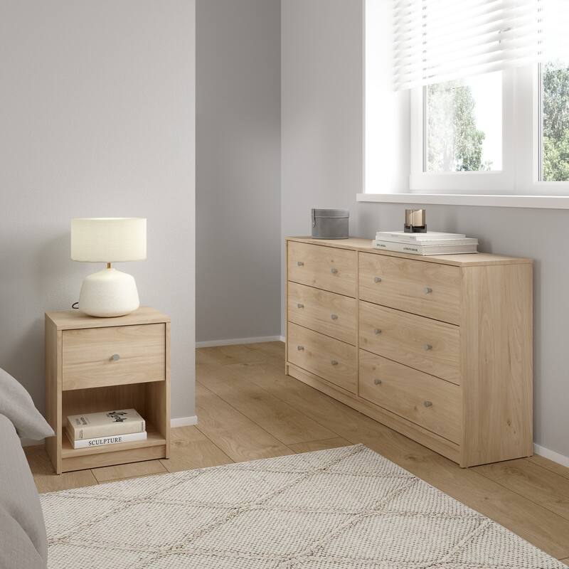 Porch & Den Zoe 3-Piece Bedroom Set - 6 Drawer Double Dresser And Nightstand Set Of 2