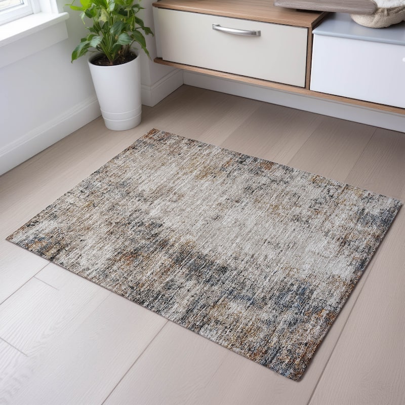 Premium Washable Super Soft Solid Abstract Mayfield Rug - Putty - 1'8" x 2'6"