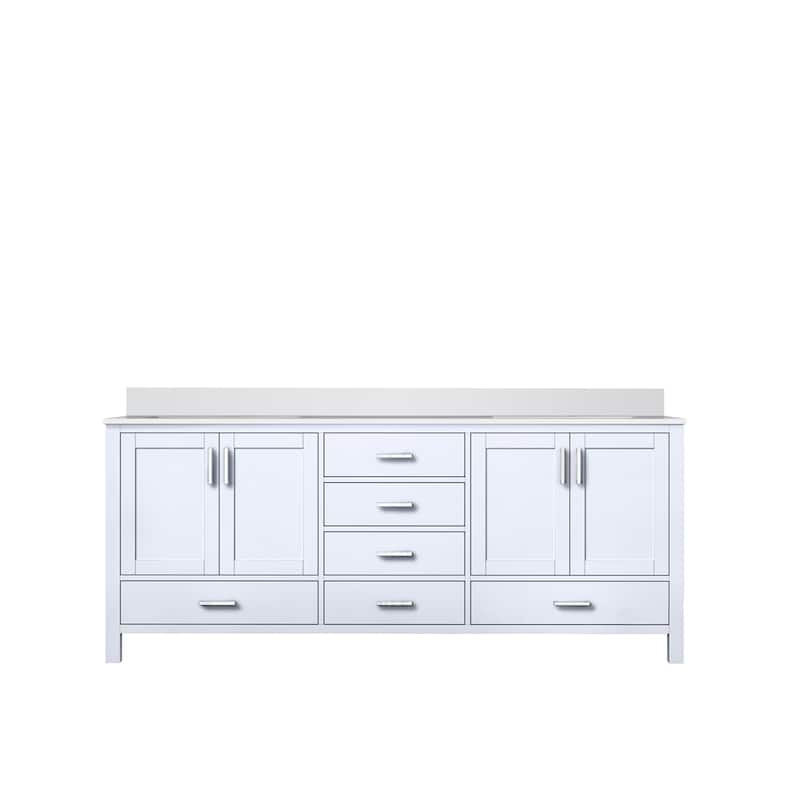 Jacques 80 in. W x 22 in. D White Double Bath Vanity and White Quartz Top