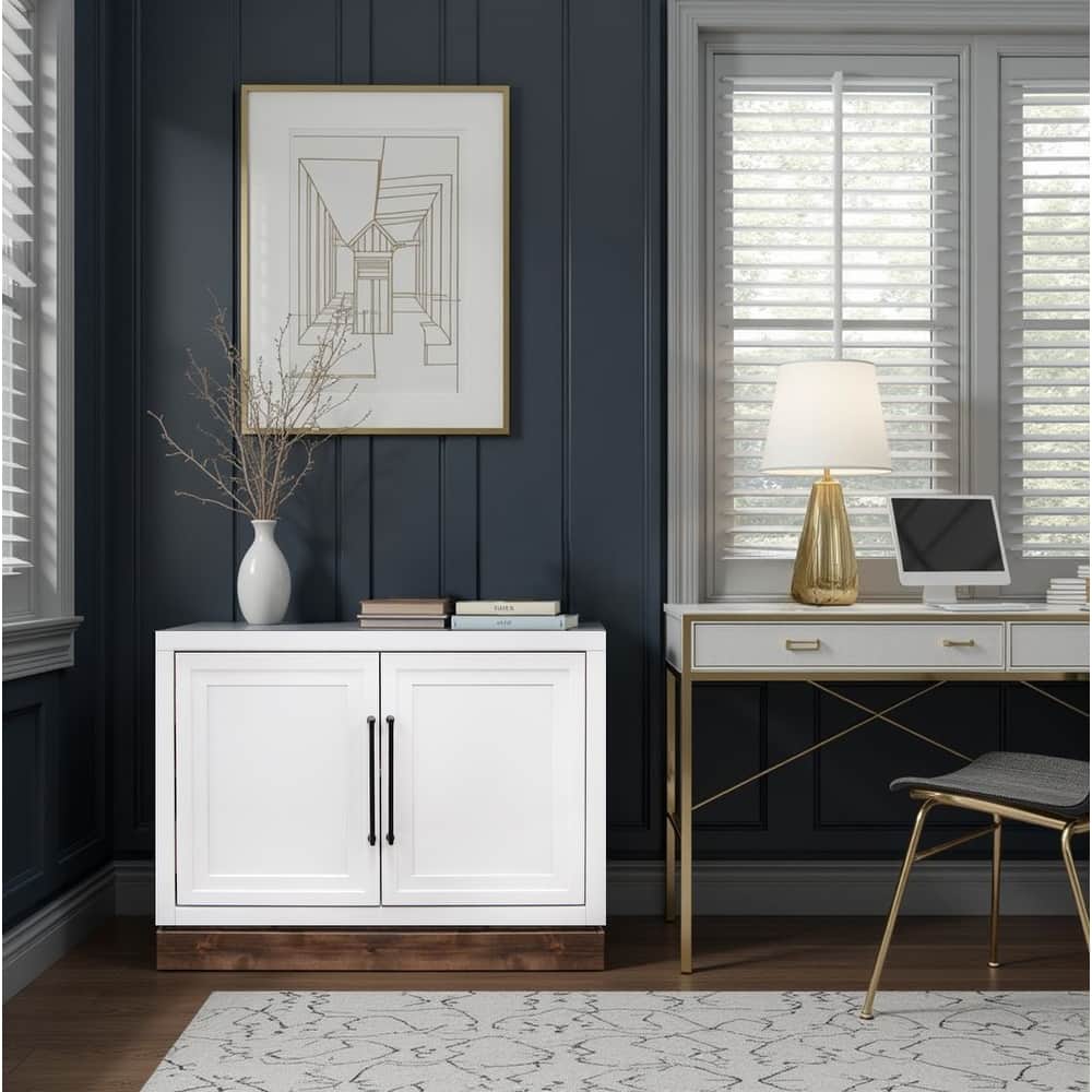 Bridgevine Home Nora Modular 2-Door Base Cabinet, No Assembly Required, Two-Tone Finish