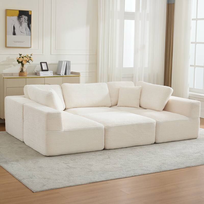 Oversized Chaise Lounge Sofa with Pillows