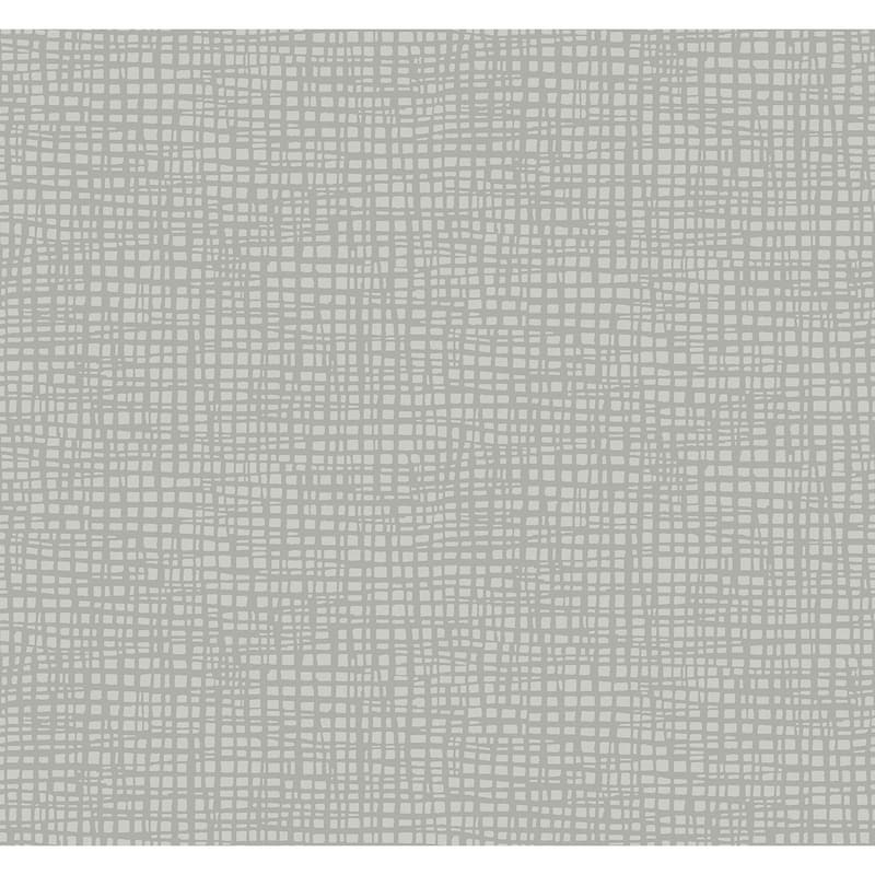Seabrook Designs Joandra Faux Weave Non-Woven Unpasted Wallpaper - 27 in. W x 27 ft. L - Metallic Ash