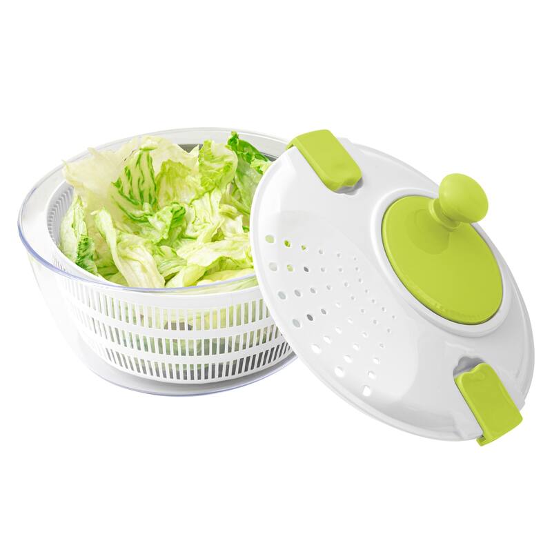 Best Rated Salad Spinner. Salad Maker. Vegetable Washer and Lettuce Crisper BPA Free. Dressing Bottle Included
