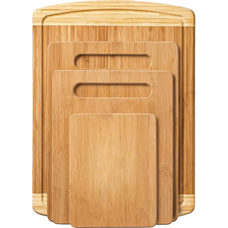 Bamboo Cutting Board Set - Wooden cutting board, Assorted Sizes of Bamboo Wood Cutting Boards & Chopping Board for Kitchen