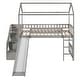 preview thumbnail 3 of 16, Twin Size High Loft Bed with Ladder and Slide, Solid Wood Playhouse Loftbed Bedframe with Storage Staircase, for Kids Teens