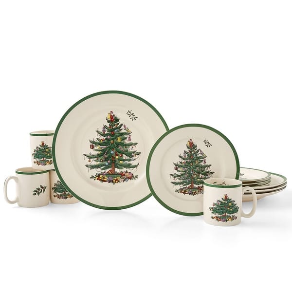 Spode Christmas Tree 12 Piece Dinnerware Set (Serves 4)