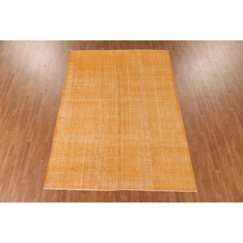 Over-Dyed Sparta Turkish Vintage Area Rug Hand-Knotted Wool Carpet - 7'0" x 9'9"