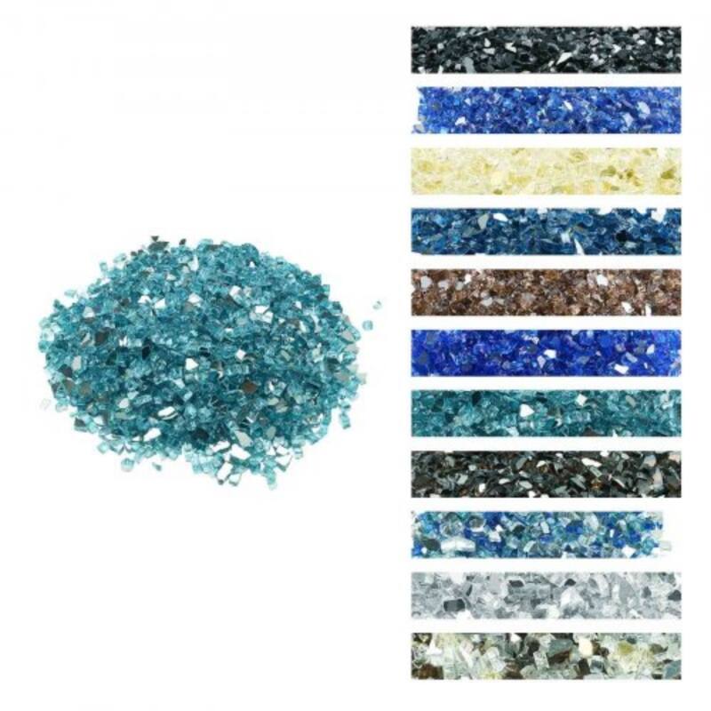 Aqua Blue Tempered Crushed Fire Glass 10 lbs. Heat-Resistant Decor - 1/2 inch - Aqua Blue