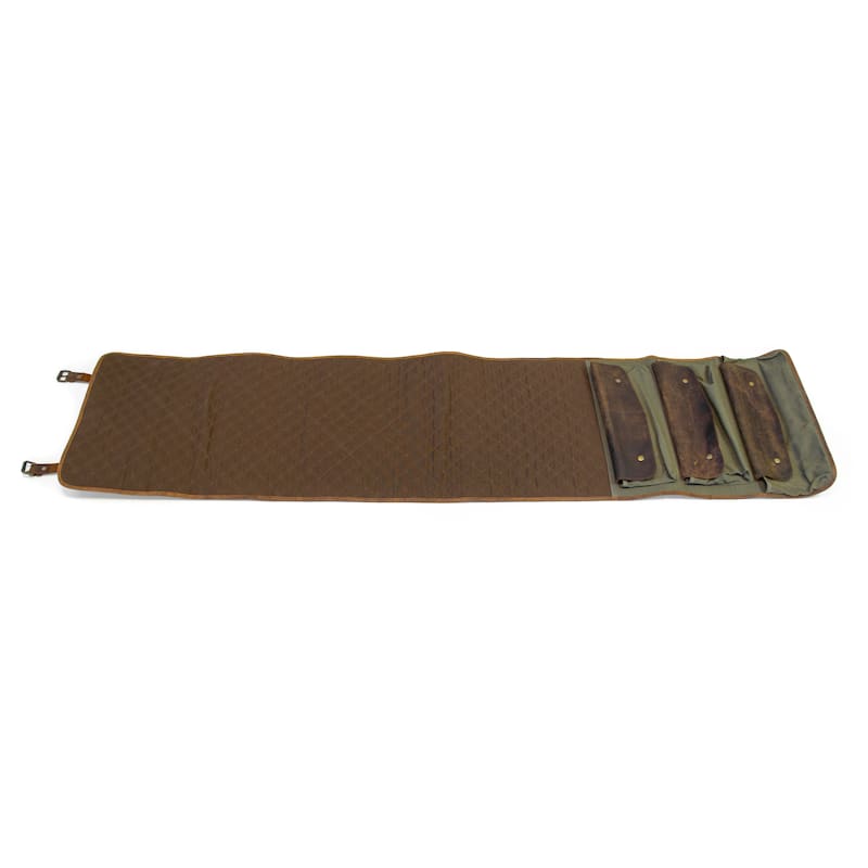 Outdoor Leisure Products Model CT10007 Canvas and Leather Shotgun / Rifle Rollup Cleaning Mat