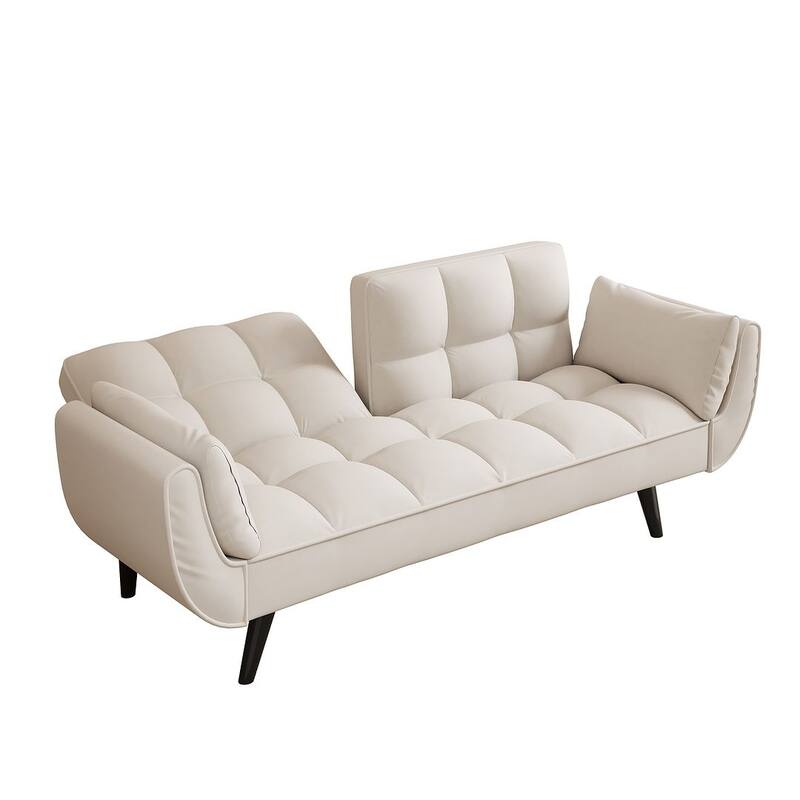 57" Futon Sofa Bed, Convertible Folding Futon Couch Recliner Lounge For Living Room