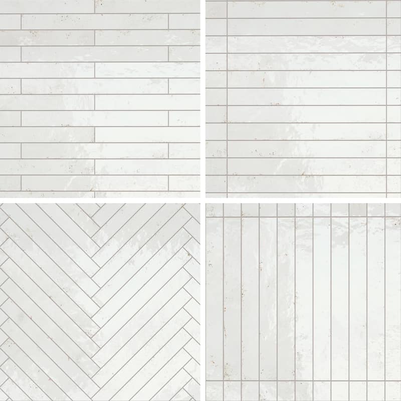 Merola Tile Scottsdale White 1-7/8" x 17-3/4" Porcelain Floor and Wall Tile