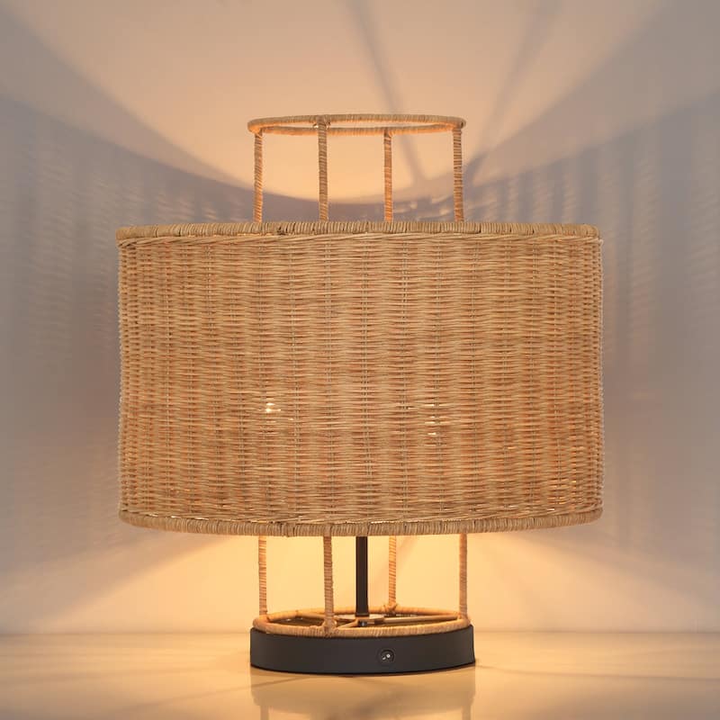Acroma Rattan Lantern 1-Light table lamp
