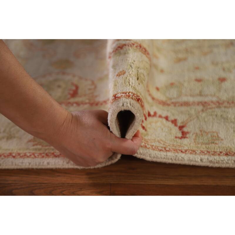 Hand Knotted Oriental 100% Wool Carpet Traditional Floral Greys & Charcoal Chobi-Peshawar Runner Rug - 20' 5'' X 2' 7''