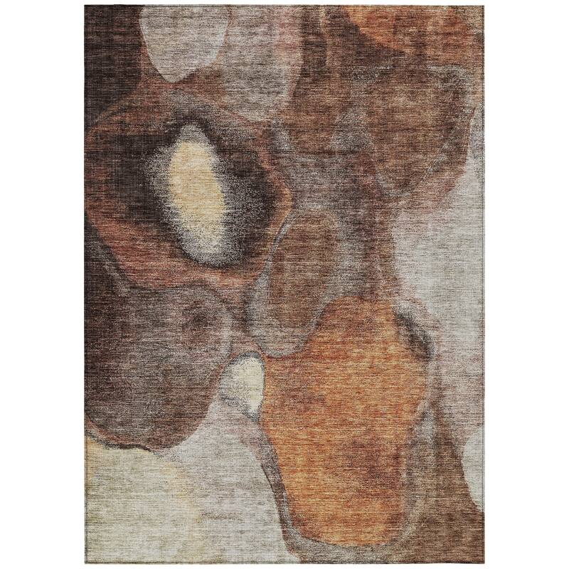 HomeRoots Abstract Transitional Rectangle Outdoor Rug