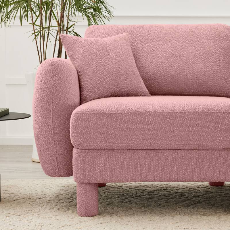 109.4" 3-Seater Modern Upholstered Sofa Couch, Deep-Seat Sectional Sofa with Shell-Shaped Armrests, Leisure Sofa for Living Room