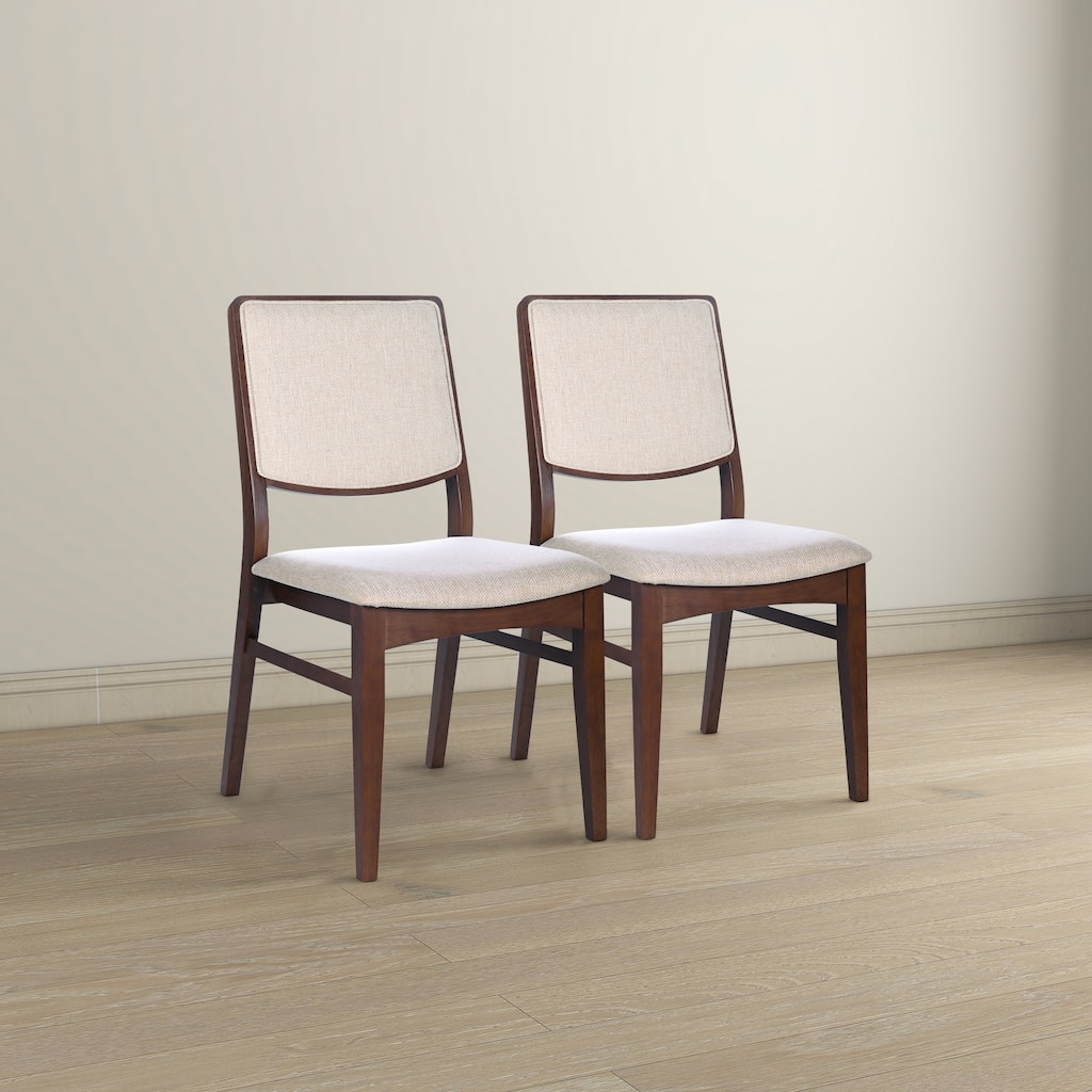 GDFStudio - Skylar Modern Upholstered Dining Chair with Linen Blend Seat & Solid Wood Frame, Set of 2 - 22.4"