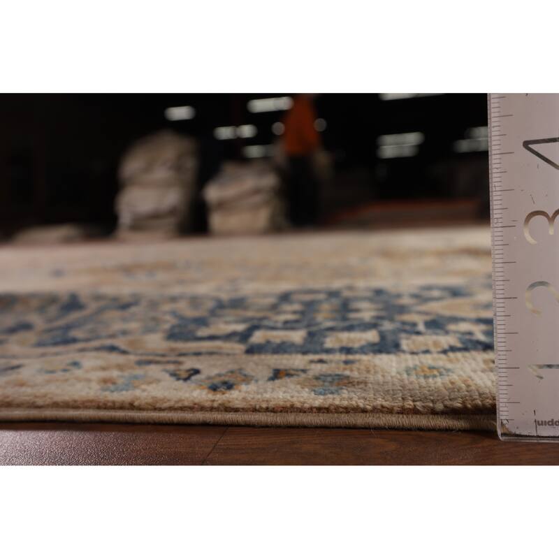 Vegetable Dye Floral Oushak Turkish Area Rug Hand-Knotted Wool Carpet - 9'3" x 12'5"
