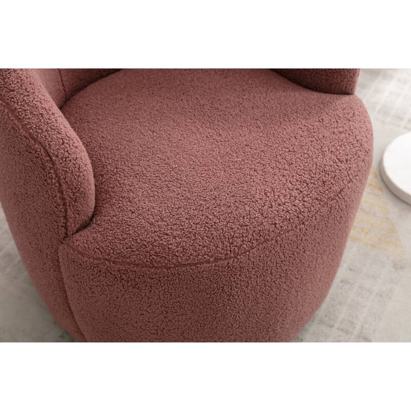25.60" Swivel Barrel Chair, Modern Small Single Sofa Chair Comfy Round Upholstered Armchair for Living Room Bedroom