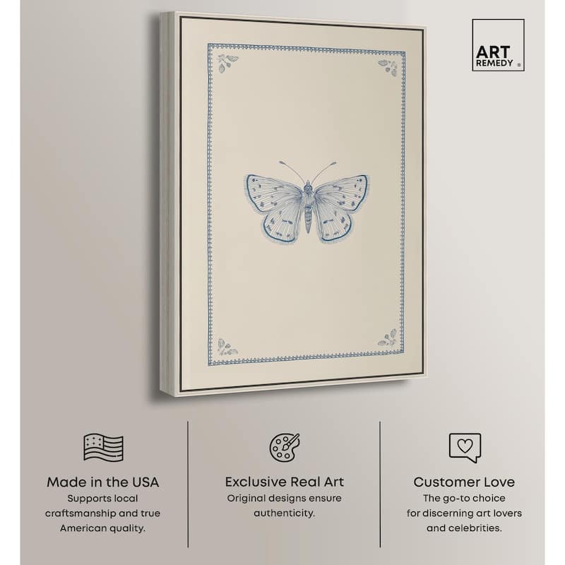 Blue Butterfly II Canvas by Art Remedy