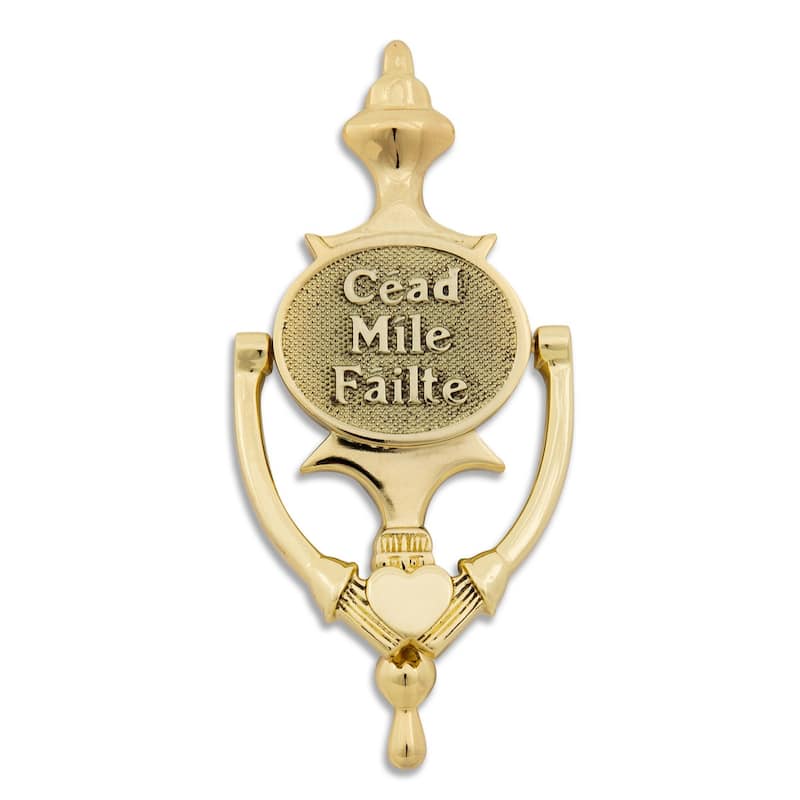 Large Solid Brass Claddagh Door Knocker- Cead Mile Failte