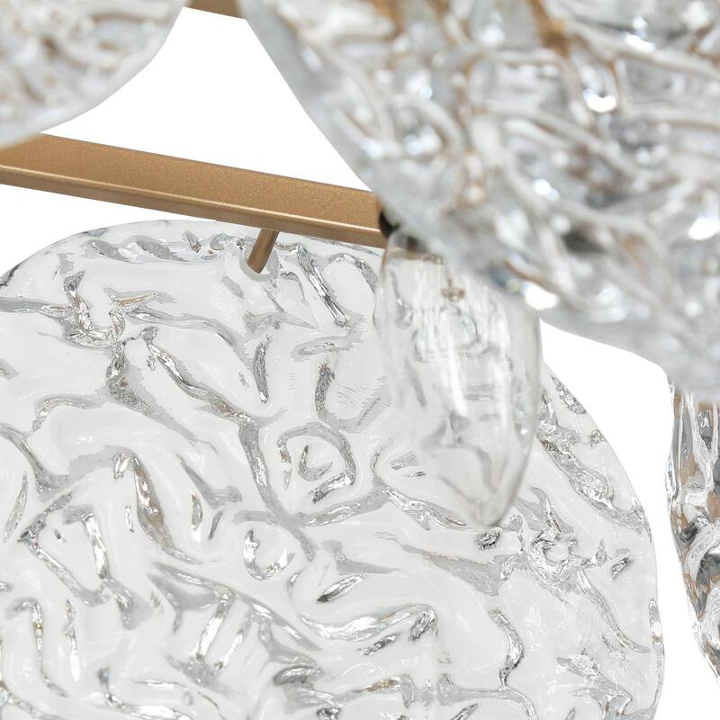 Modern Glam 5-Light Gold Chandelier Rectangle Island Light for Dining Room - 33" L x 9" W x 7.5" H