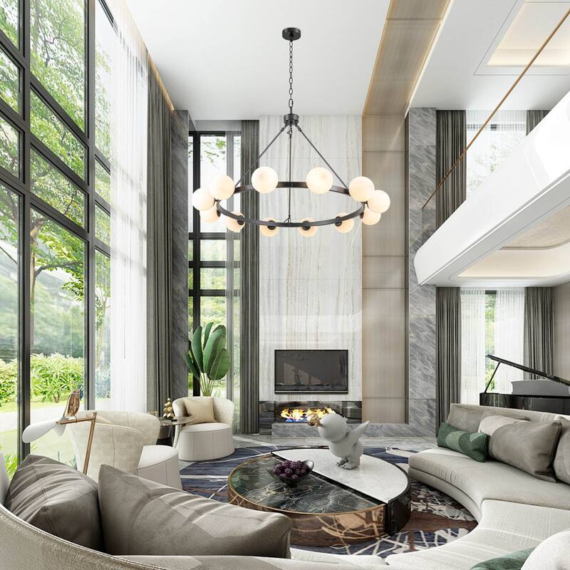 12-Light Wagon Wheel Chandelier Sputnik Chandelier Bubble Chandelier