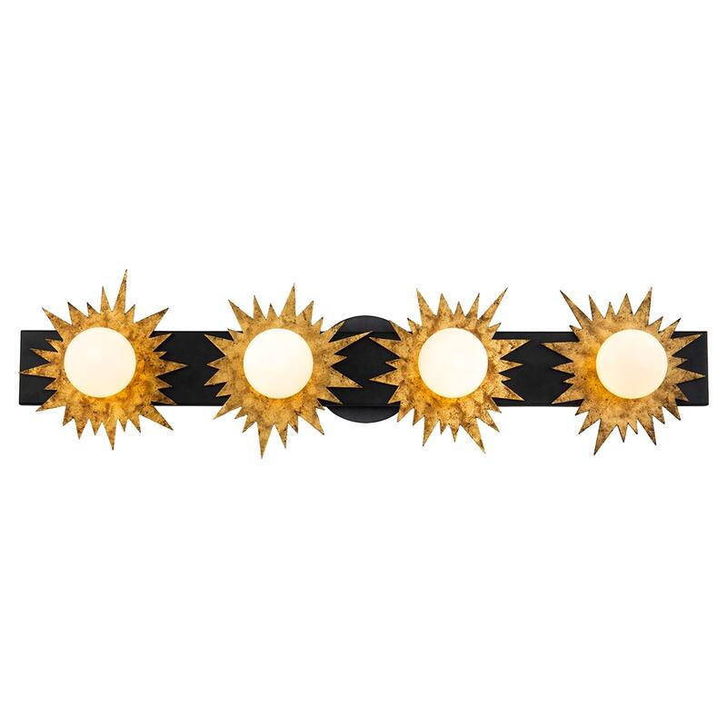 4 Light Bath Bar Vanity Light in Gold and zinc