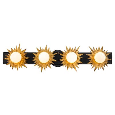 4 Light Bath Bar Vanity Light in Gold and zinc