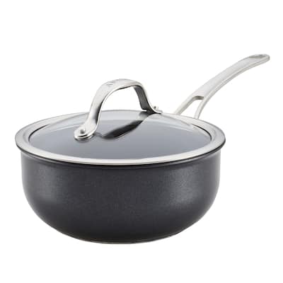 Anolon X Hybrid Nonstick Induction Saucier Pan With Lid, 2.5-Quart, Charcoal Gray