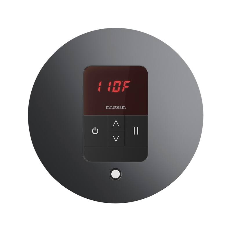 Mr Steam ITRD Itempo Round Steam Shower Control and Steamhead - Brilliant Black