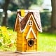 preview thumbnail 9 of 48, Glitzhome 12"H Retro Distressed Painted Solid Wood Cottage Birdhouse