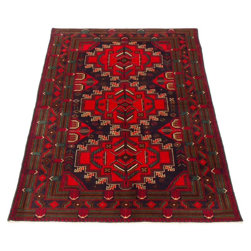 Teimani Red Rug 3'9" x 6'4" - 3'9 x 6'4