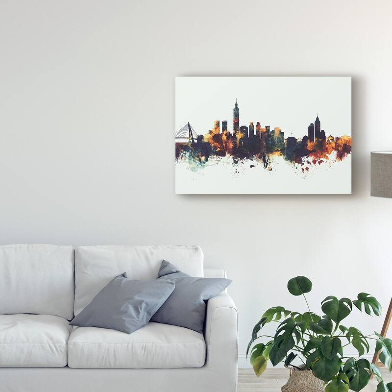 Michael Tompsett 'Taipei Taiwan Skyline Iv' Canvas Art