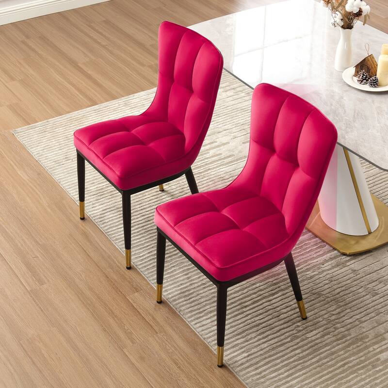 Modern Velvet Upholstered Dining Chairs, Set of 2/4 - 35.8"H x 18.9"W x 23.2"D