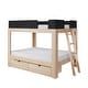 preview thumbnail 19 of 19, Mid-Century Modern Full over Full Bunk Bed with Storage Drawers