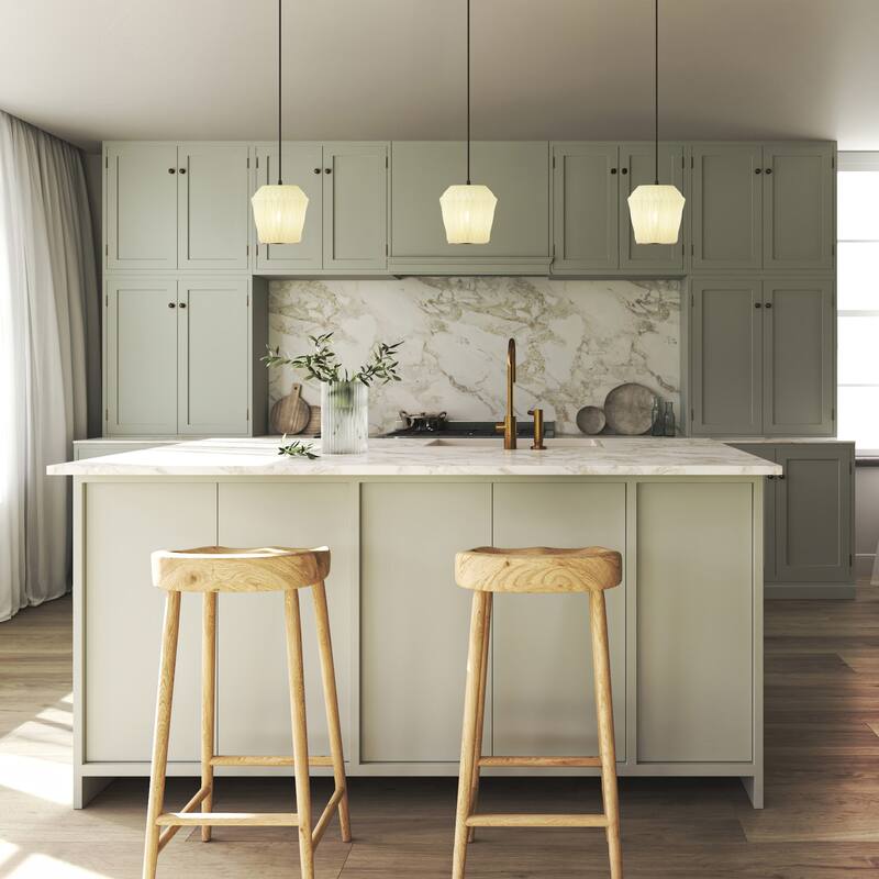 River of Goods Gold Metal and Yellow Glass Dome Shade 67.75-Inch Pendant Light - 6.75" x 6.75" x 8.75/67.75"