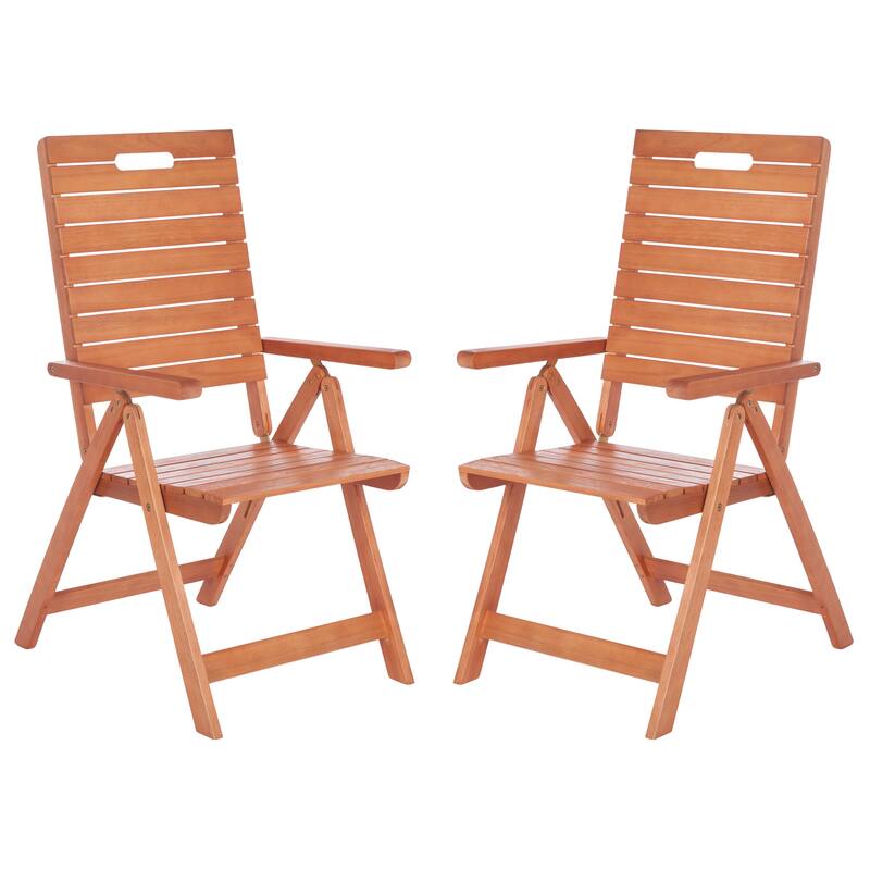 SAFAVIEH Outdoor Ottolien Folding Chair (Set of 2) - 29W x 42D x 22H