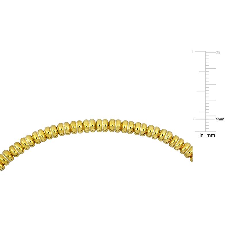 Miadora 4mm Black Titanium Spring Bead Elastic Yellow Silver