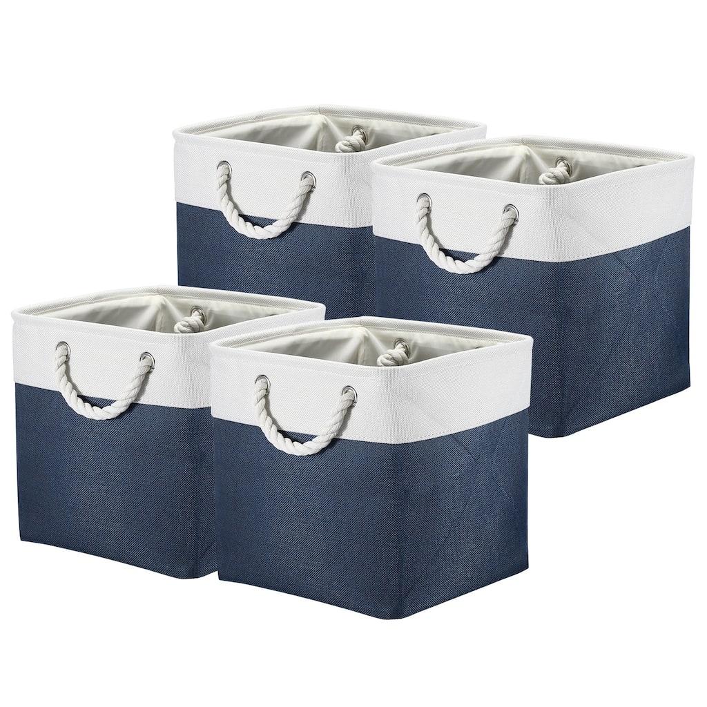 Storage Baskets Fabric Collapsible Cube Baskets, 4 Pack