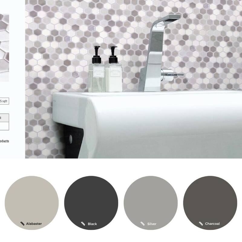 The Tile Life Eterna Hex 1x1 Glass Mosaic Floor & Backsplash Wall Tile