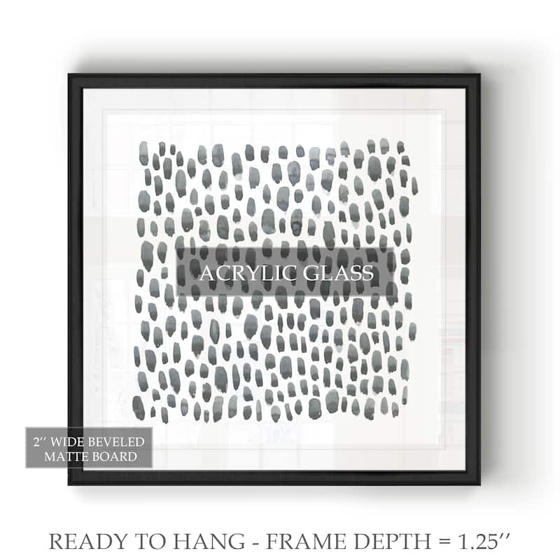 Blue Grey Tessera II -Black Framed Print