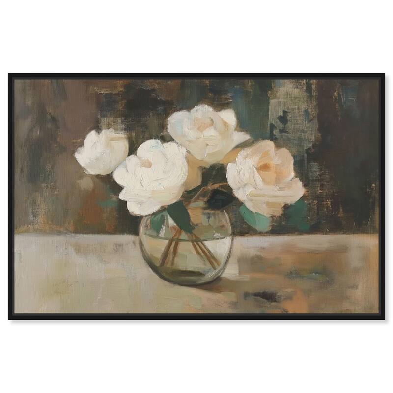 Creamy Cascade Cluster I Canvas by Art Remedy - 15" x 10" - Black
